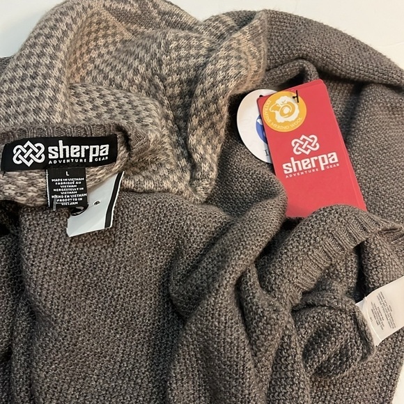 Sherpa Fair Isle Long Sleeve Sweater Midi MAYA Texture Dress Gray women L - Picture 11 of 12